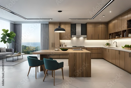 Modern kitchen interior for luxury home 