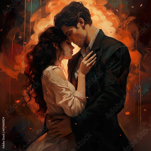 passionate couple in love