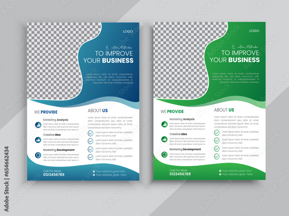 modern Business flyer template vector design, Flyer Template Geometric shape used for business poster layout,