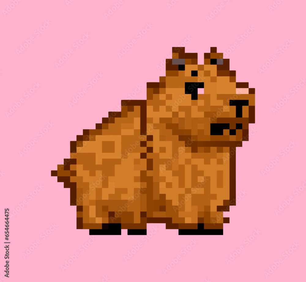 pixel art design capybara