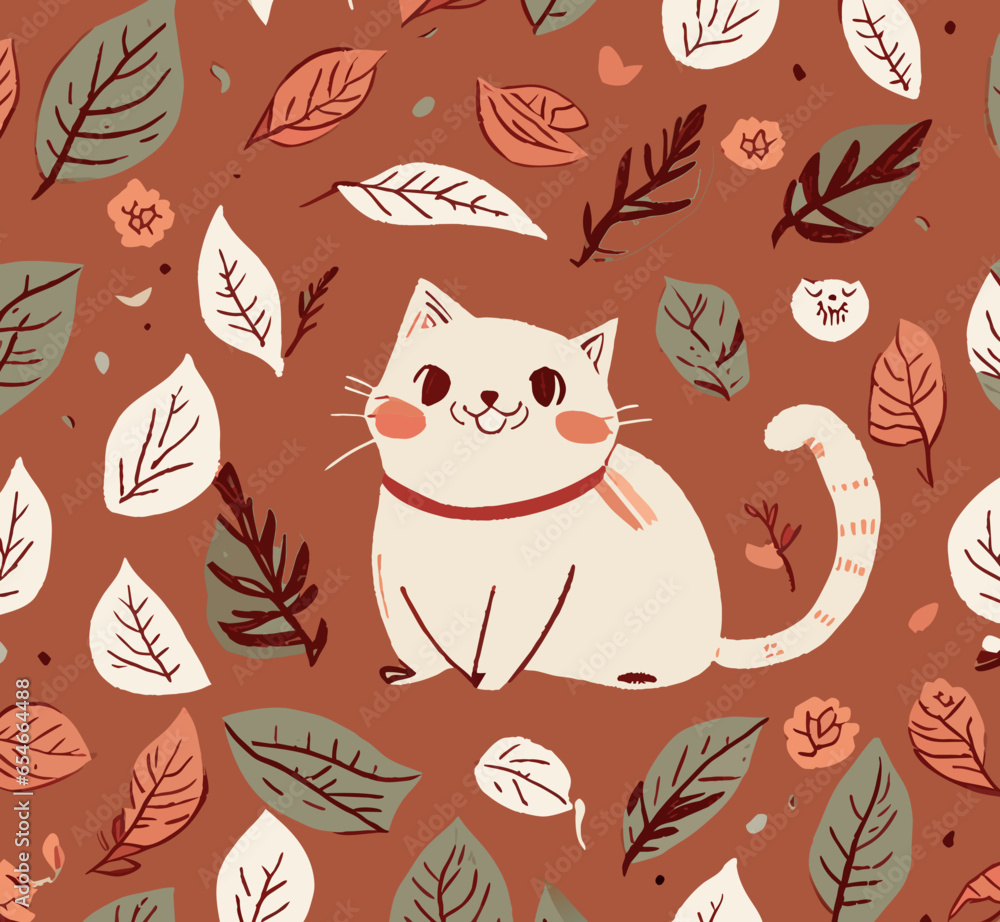 Fototapeta premium seamless pattern with cats