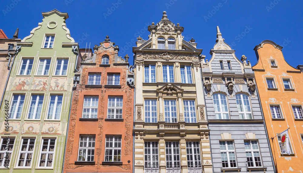 Colorful facades on the Long Market square of Gdansk, Poland