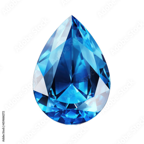 Blue gem on transparent background