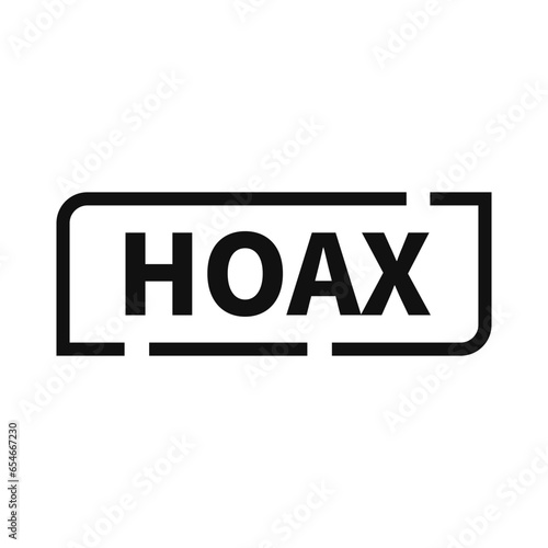 Hoax Stamp In Black Line Rectangle Shape For Fake Information
