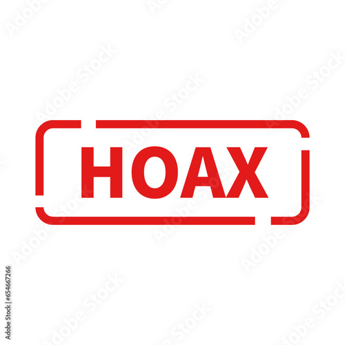 Hoax Stamp In Red Rectangle Shape Line For Fake Information

