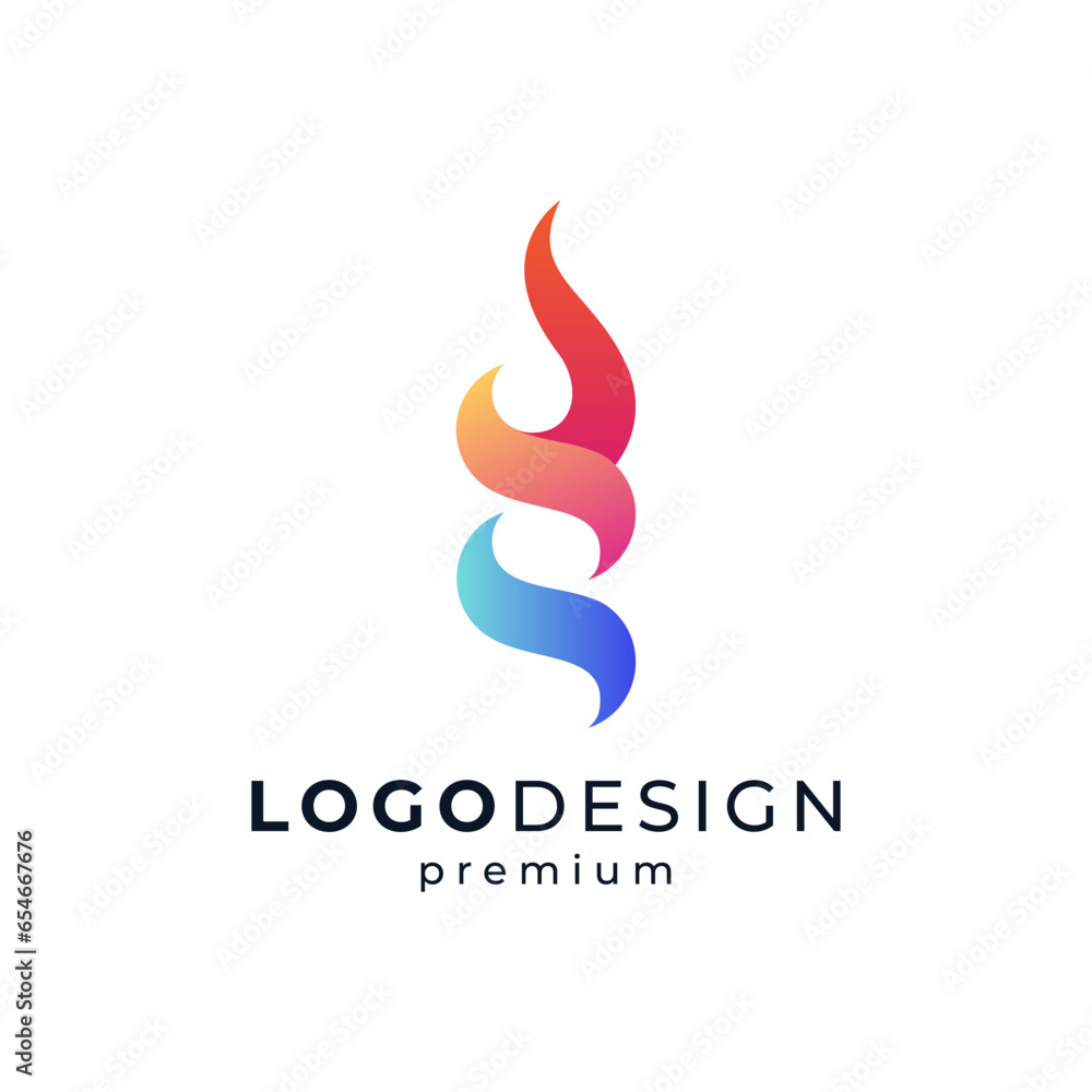 simple and shiny HVAC logo design with fire and water simple and shiny HVAC logo design with fire and water
