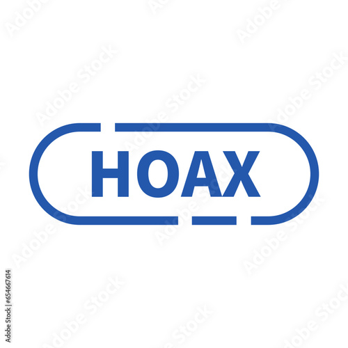 Hoax Stamp In Blue Line Rounded Rectangle Shape For Fake Information
