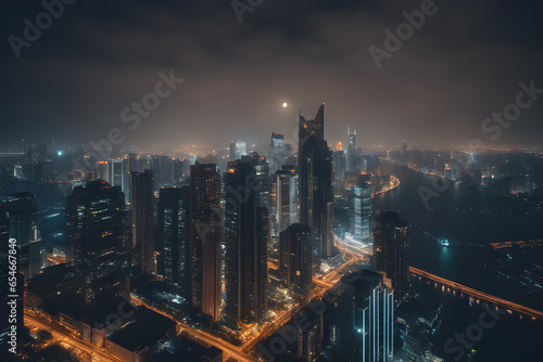 city skyline at night. Generative AI  © 연욱 정