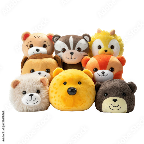 Stuffed animal head toys on transparent background © Tabassum