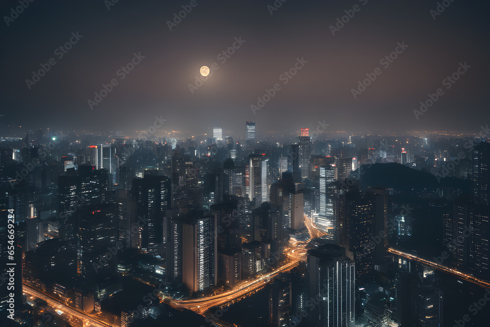 city skyline. Generative AI
