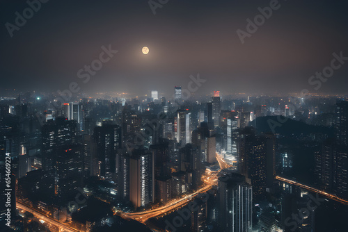 city skyline. Generative AI 