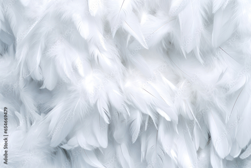 A solid background of white feathers. Texture of fluffy feathers A solid background of white feathers. Texture of fluffy feathers