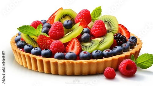 cake with fruits. isolated white background. world vegan day. world vegetarian day. world food day