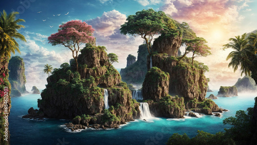 Dream Fantasy island landscape scenery © tatag