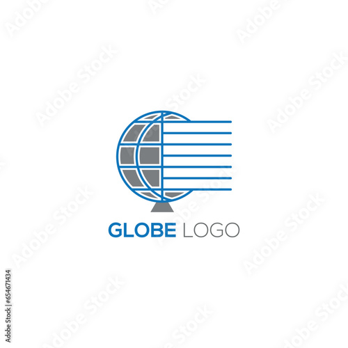 Vector logo design template for business. Global icon.