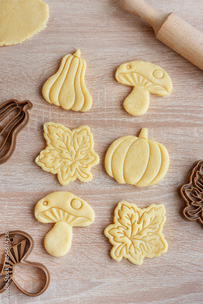 Preparation of festive cookies for baking in the oven. Preparation of festive cookies for baking in the oven.