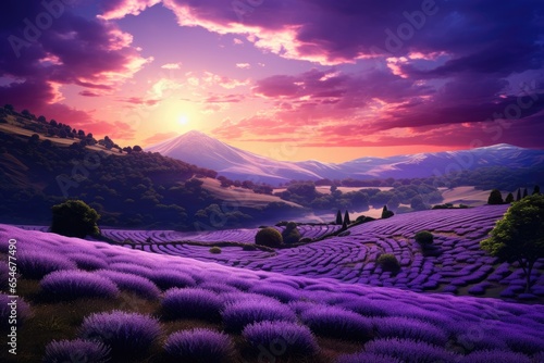 Inspiring landscape with lavender fields