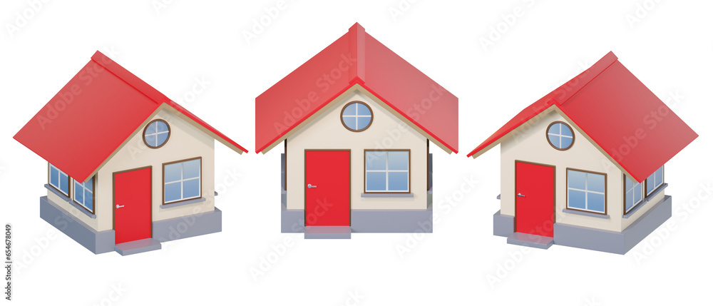 3D home house isometric perspective rendering illustration 3D home house isometric perspective rendering illustration