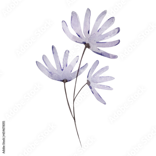 Light purple watercolor flowers