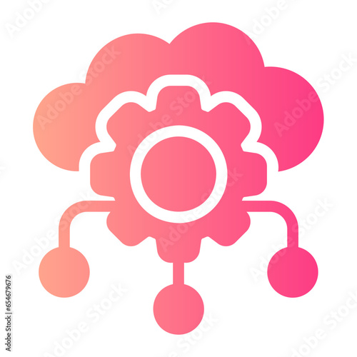 cloud technology gradient icon
