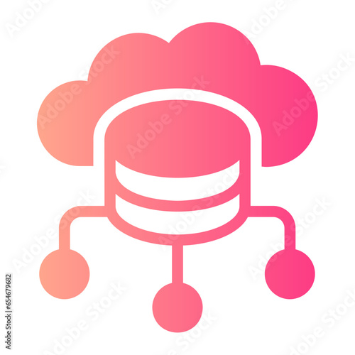 cloud database gradient icon
