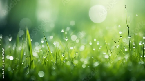 green grass on the green blur background 