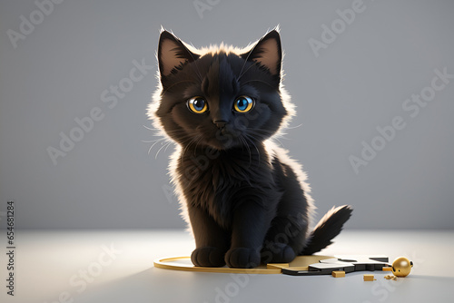 Cute black cat high quality