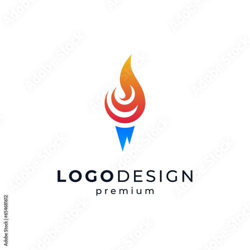 simple and modern olympic torch logo design template