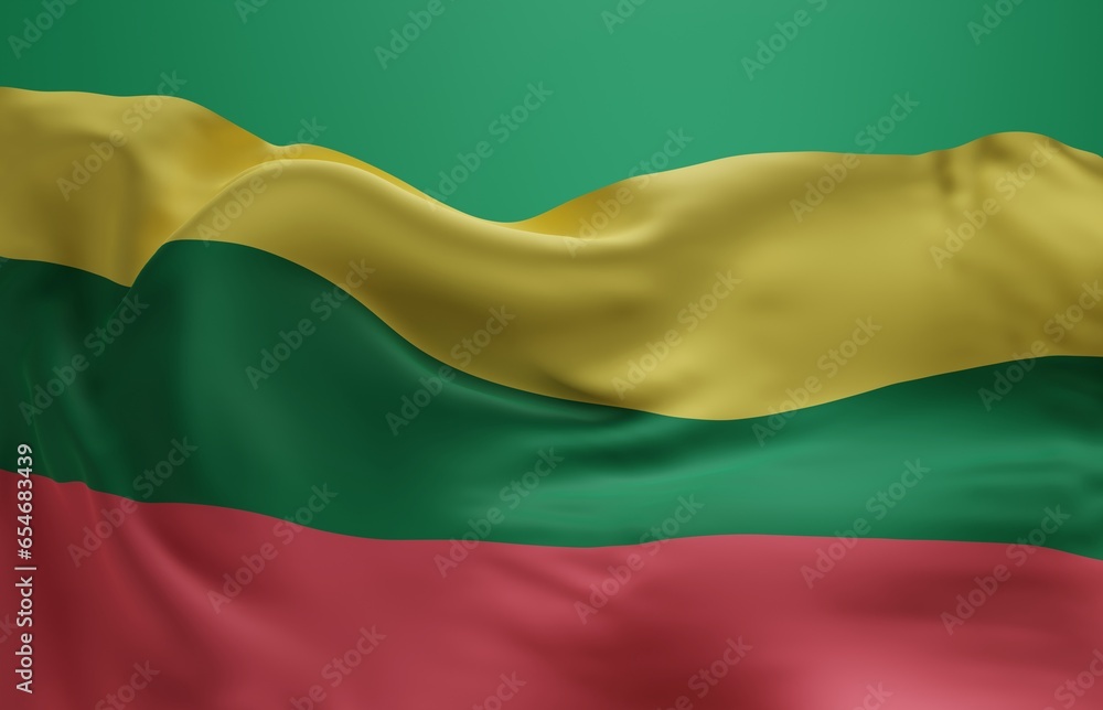 Obraz premium Abstract Lithuania Flag 3D Render Background (3D Artwork)