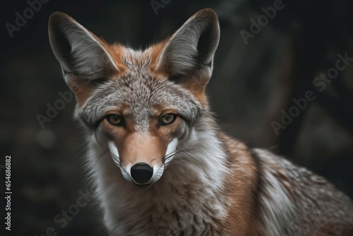 Fox head forest. Face cute mammal. Generate Ai © nsit0108