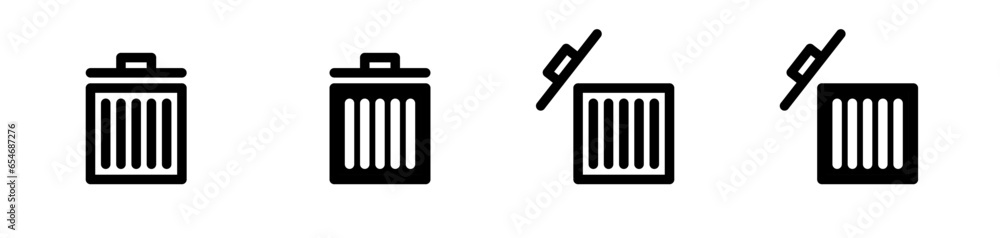 bin trash can icon set bin trash can icon set