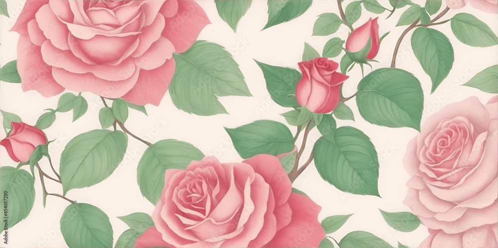 pink roses pattern wallpapers