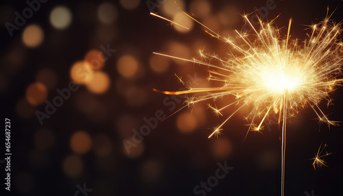 A sparkler on a ryzwashed background during a diwali in India