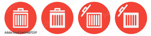 bin trash can icon set