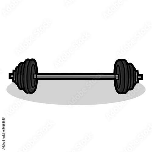 Vector illustration of dumbbell barbel golf lineart isolated on white background, signs and symbol