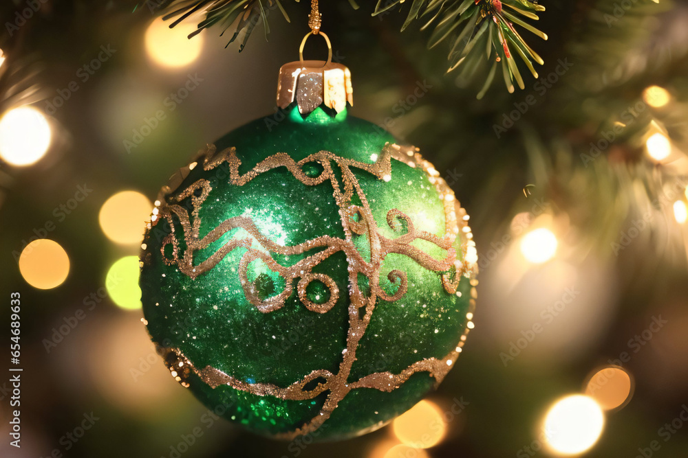 Christmas green shimmer ball maco shot of christmas ornament wallpaper background Christmas green shimmer ball maco shot of christmas ornament wallpaper background