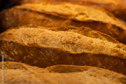 Close-up of a loaf of bread ready for consumption in a marketplace