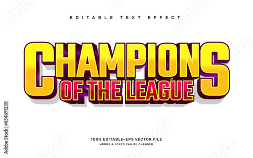 Champions of the league editable text effect template