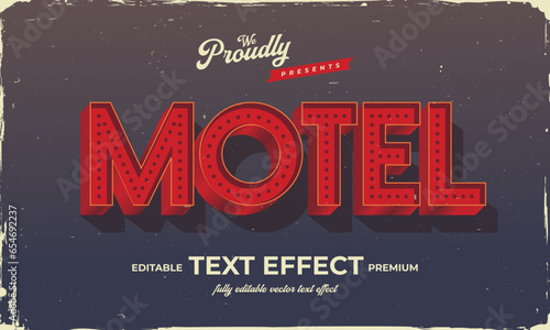vintage retro old style American motel road sign text effect