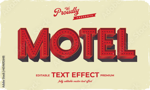 vintage retro old style American motel road sign text effect