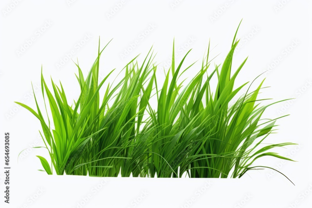 green grass on a white screen backgroundg enerative ai - obrazy, fototapety, plakaty 