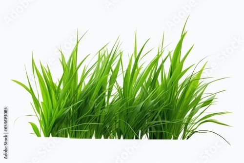green grass on a white screen backgroundg enerative ai photo