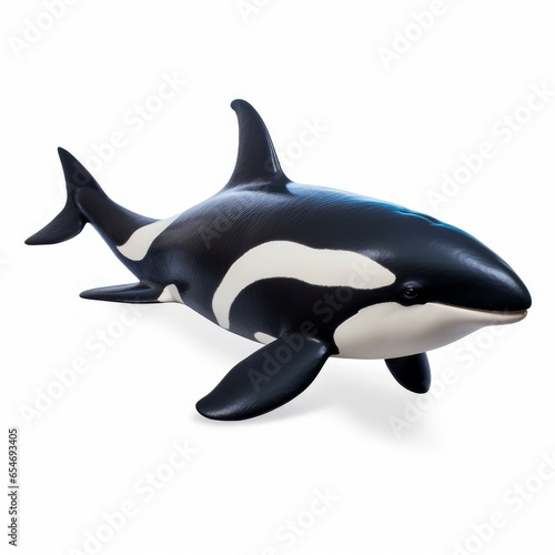 Orca fish isolated on white background cutout, Generative AI 