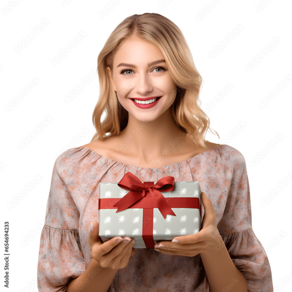woman with gift box woman with gift box