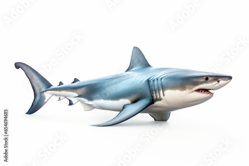 large shark with fangs, on a plain white background generative ai © gilangedo