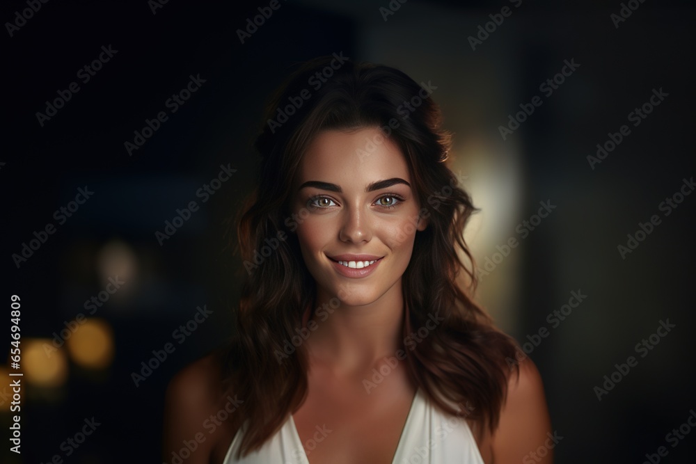 Portrait of beautiful woman looking at camera with smile. Portrait of beautiful woman looking at camera with smile.