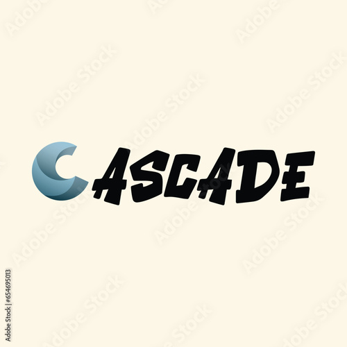 cascade elegant combinational mark logo concept, incredibly luxury and classy style, editable template for a high-end brand personality