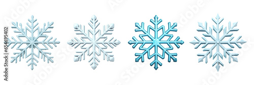 3d snowflake decoration isolated on a transparent background
