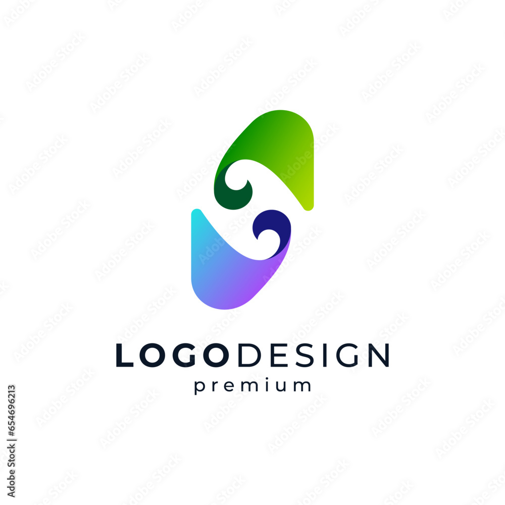 Obraz premium colorful and shiny letter S for business logo design
