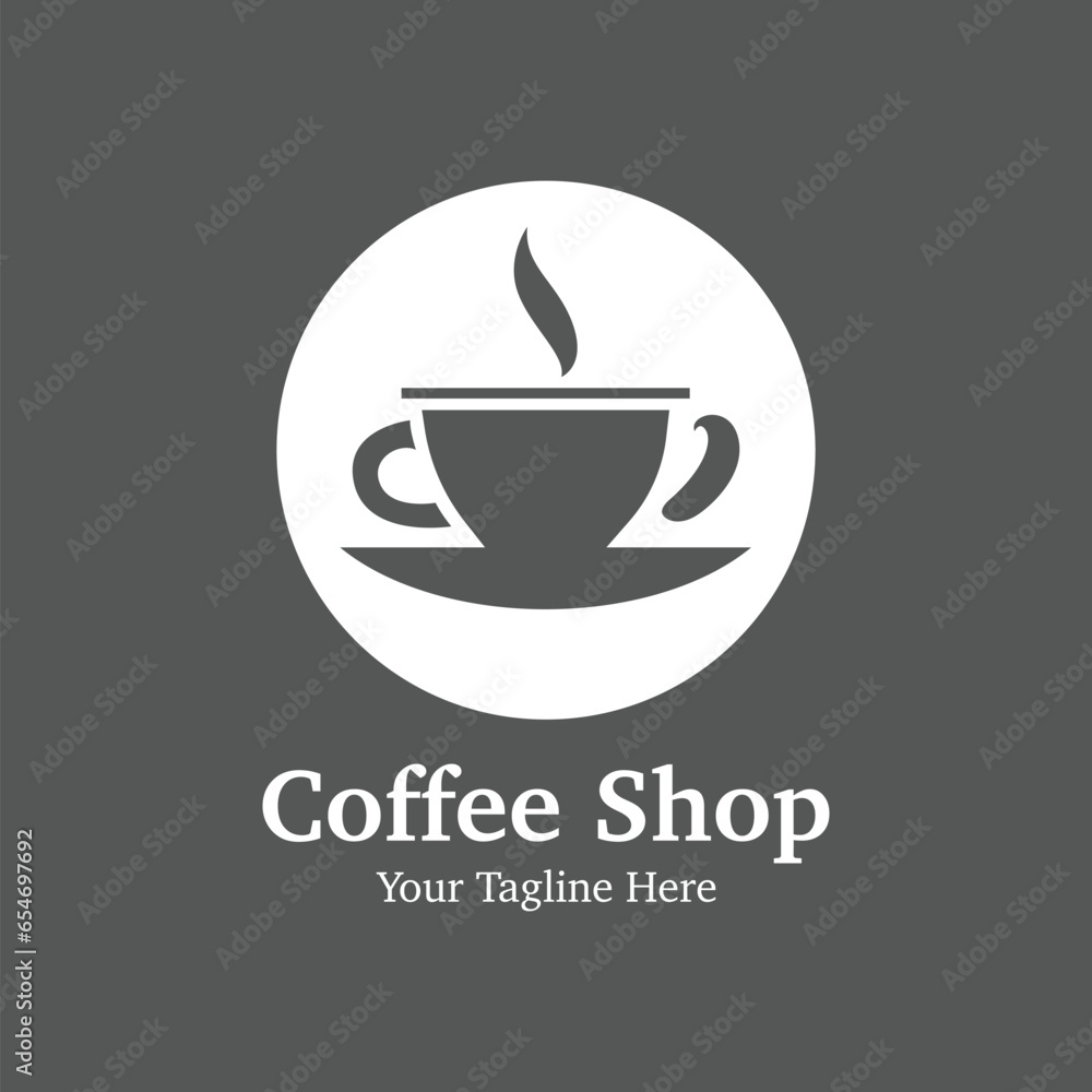 flat style coffee shop logo design flat style coffee shop logo design